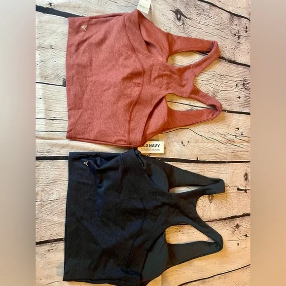 2 NWT Old Navy Cloud+ Long Line Bras - Picture 2 of 3